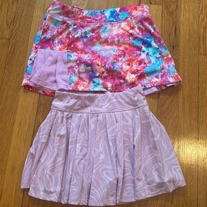 Champion (size 10-12) /90 Degree Skirts(size 12) Pink and Purple Skirts